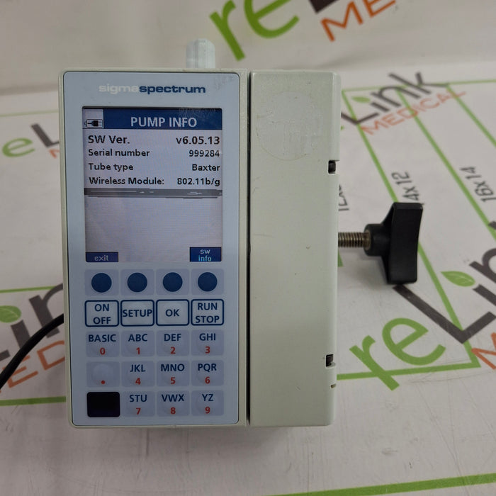 Baxter Sigma Spectrum 6.05.13 with B/G Battery Infusion Pump