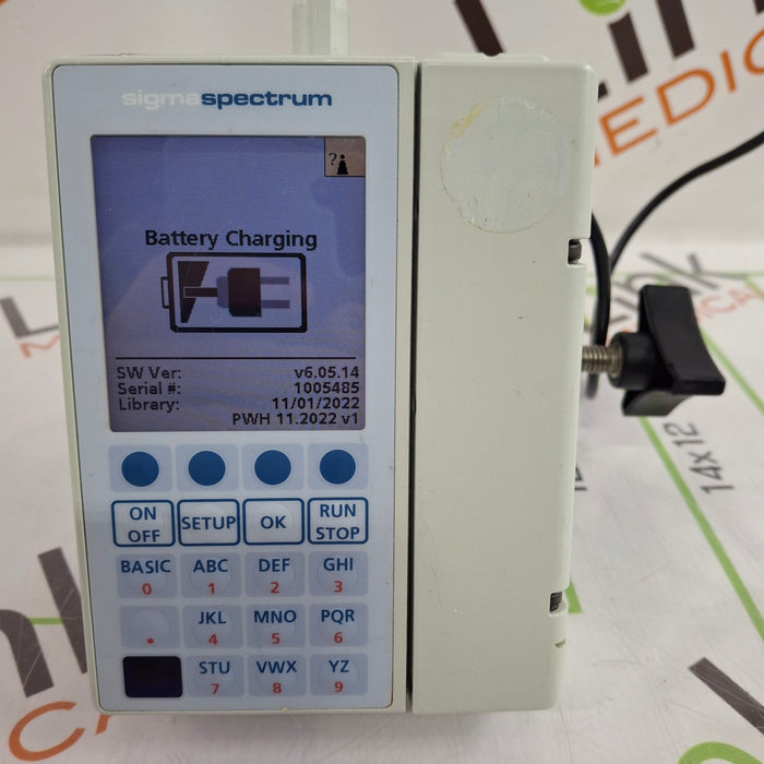 Baxter Sigma Spectrum 6.05.14 with B/G Battery Infusion Pump