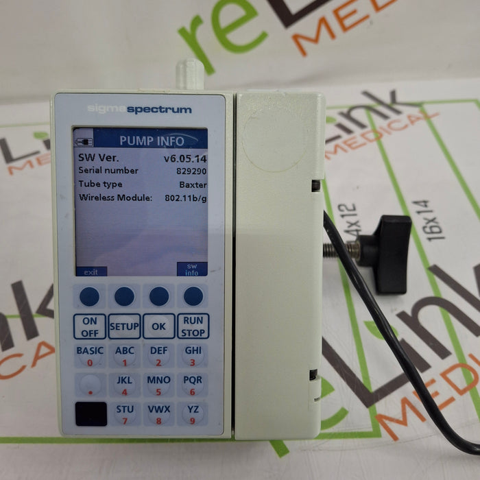 Baxter Sigma Spectrum 6.05.14 with B/G Battery Infusion Pump
