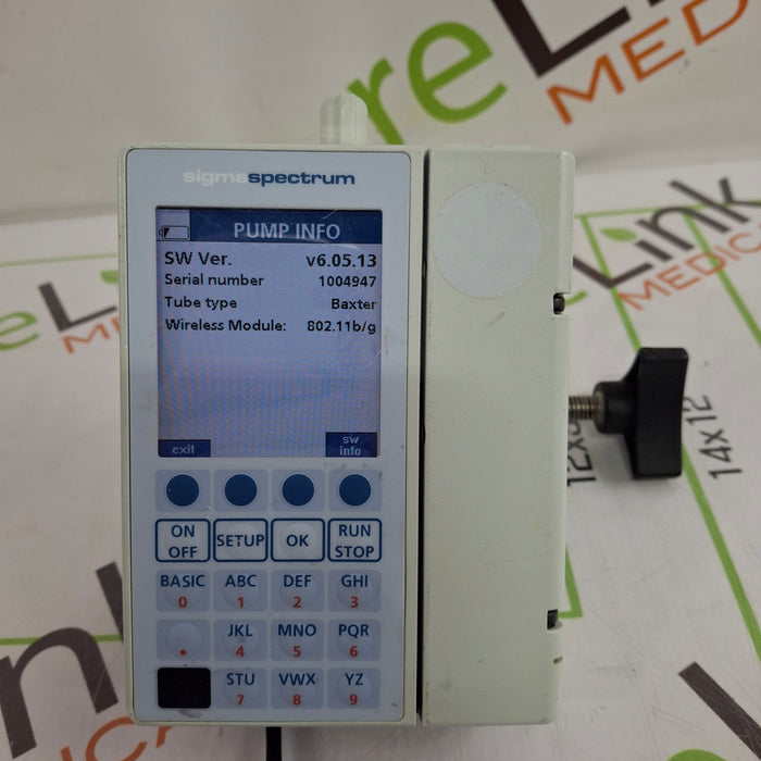 Baxter Sigma Spectrum 6.05.13 with B/G Battery Infusion Pump