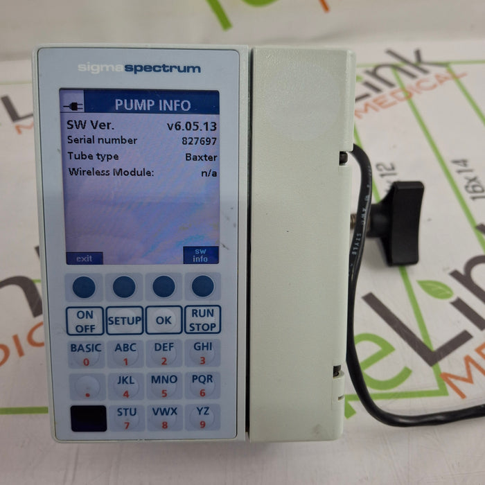 Baxter Sigma Spectrum 6.05.13 without Battery Infusion Pump