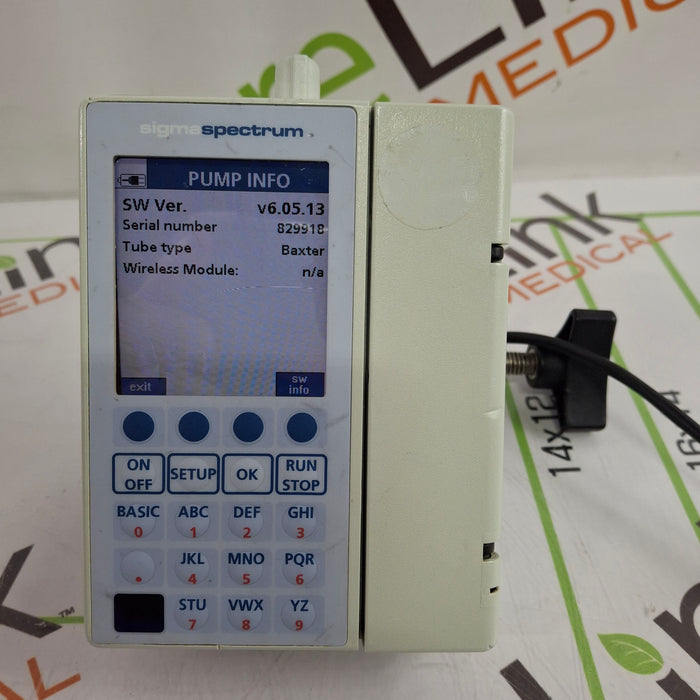 Baxter Sigma Spectrum 6.05.13 with B/G Battery Infusion Pump