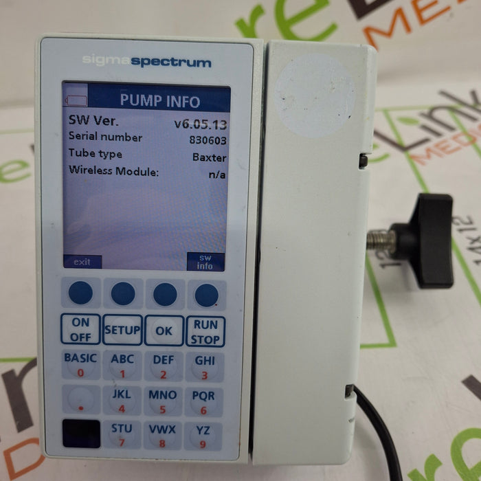 Baxter Sigma Spectrum 6.05.13 without Battery Infusion Pump