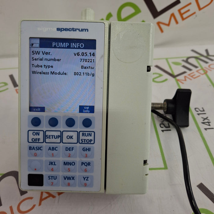 Baxter Sigma Spectrum 6.05.14 with B/G Battery Infusion Pump