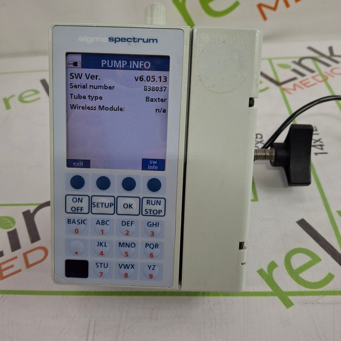 Baxter Sigma Spectrum 6.05.13 with B/G Battery Infusion Pump