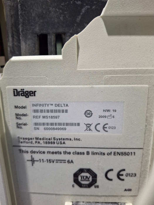Draeger Medical Infinity Delta Patient Monitor