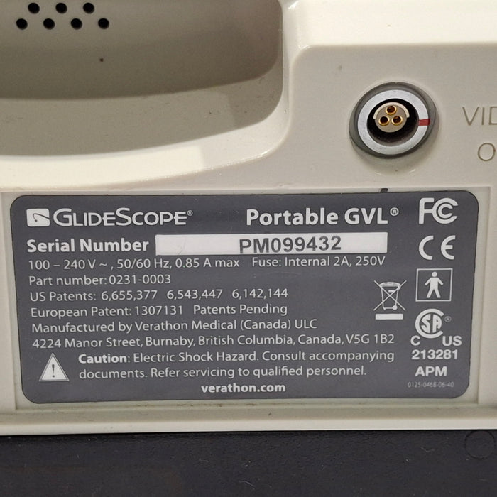 Verathon Medical, Inc Glidescope GVL Video Laryngoscope w/ Reusable Baton
