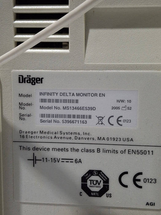 Draeger Medical Infinity Delta Patient Monitor