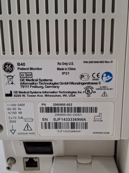 GE Healthcare B40 Patient Monitor