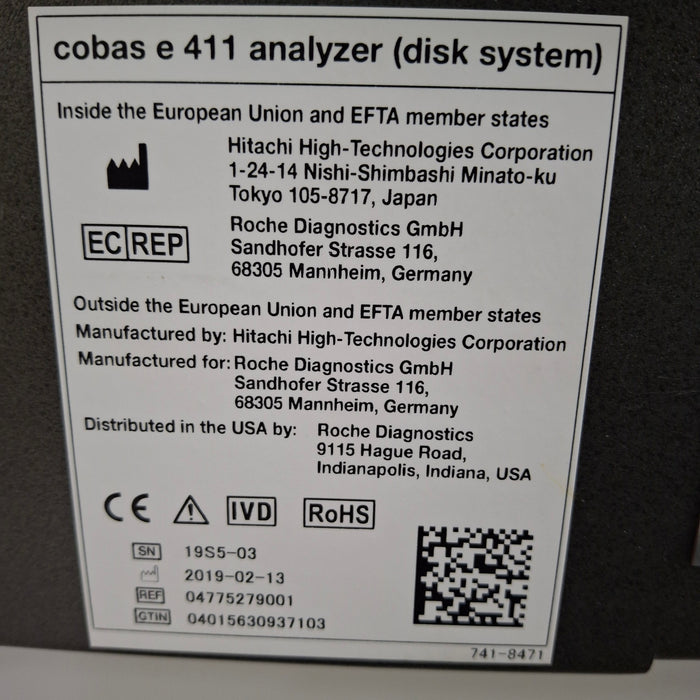 Roche Diagnostics e 411 Immunoassay Analyzer