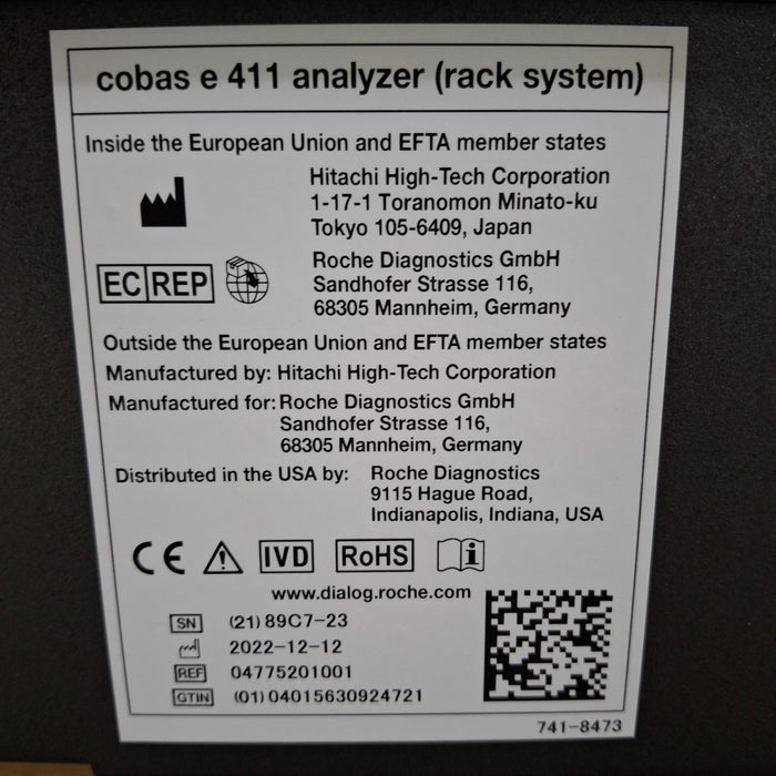 Roche Diagnostics e 411 Immunoassay Analyzer