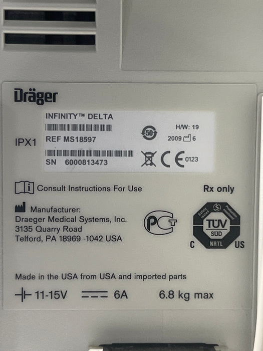 Draeger Medical Infinity Delta Patient Monitor