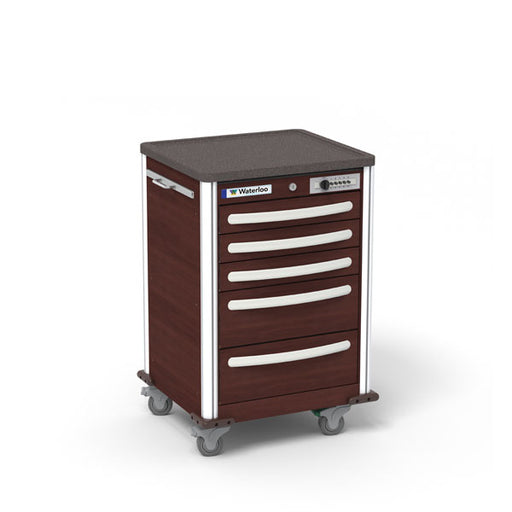 Waterloo Healthcare Waterloo 5-Drawer Aluminum Bedside/Slim Med Jr Cart Medical Furniture reLink Medical