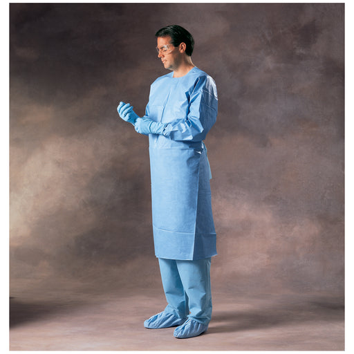 O&M Halyard O&M Halyard 69455 Impervious Gown Knit Cuffs Blue Open Back Supplies reLink Medical
