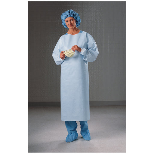 O&M Halyard O&M Halyard 69601 Impervious Gown Knit Cuffs Blue Open Back Supplies reLink Medical