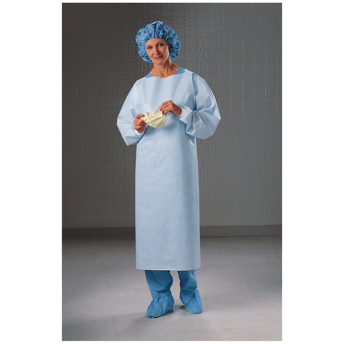 O&M Halyard O&M Halyard 69601 Impervious Gown Knit Cuffs Blue Open Back Supplies reLink Medical