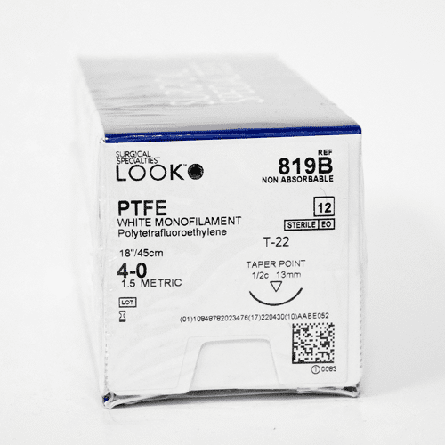 Surgical Specialties Corporation Surgical Specialties Corporation 819B 4/0 PTFE Suture White 18" Supplies reLink Medical