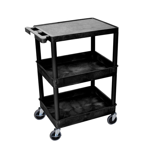 Luxor Luxor STC211-B Utility Cart Flat Top Middle/Bottom Tub Shelves Supplies reLink Medical