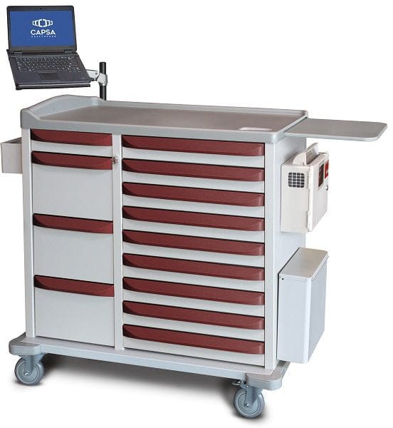 Capsa Healthcare Capsa Healthcare AM9MC-LCD-A-DR520 Medical Cart 9H-MLD Full Drawer Medical Furniture reLink Medical
