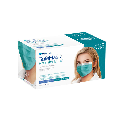 Medicom, Inc. Medicom Inc. 2043 Earloop Mask ASTM Level 3 Teal 50/bx 10 bx/cs Supplies reLink Medical