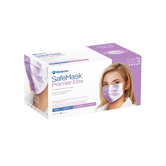 Medicom, Inc. Medicom Inc. 2044 Earloop Mask ASTM Level 3 Lavender 50/bx 10 Supplies reLink Medical