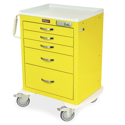 Harloff Harloff MDS2424E05 - M-Series Short Isolation Cart, Medium Width, Five Drawers, E-Lock Medical Furniture reLink Medical