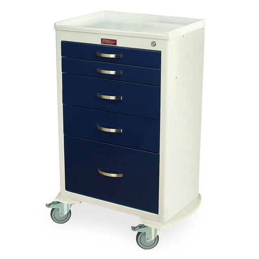 Harloff Harloff MDS2430K15 - M-Series Tall Anesthesia Cart, Medium Width, Five Drawers, Key Lock Medical Furniture reLink Medical