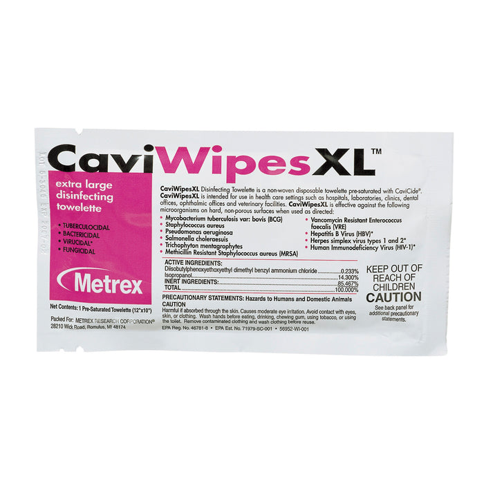Metrex Research Corporation Metrex Research Corporation 13-1155 XL CaviWipes Single 50/bx 6 Supplies reLink Medical