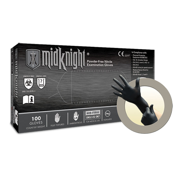 Ansell Ansell MK-296-S Exam Gloves PF Nitrile Textured Black Small Supplies reLink Medical