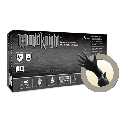Ansell Ansell MK-296-M Exam Gloves PF Nitrile Textured Black Medium Supplies reLink Medical