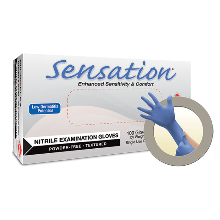 Ansell Ansell N731 Exam Gloves PF Nitrile Textured Fingers Blue Small Supplies reLink Medical