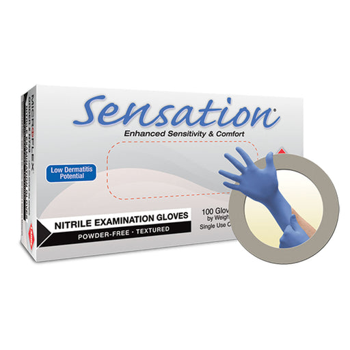 Ansell Ansell N732 Exam Gloves PF Nitrile Textured Fingers Blue Medium Supplies reLink Medical