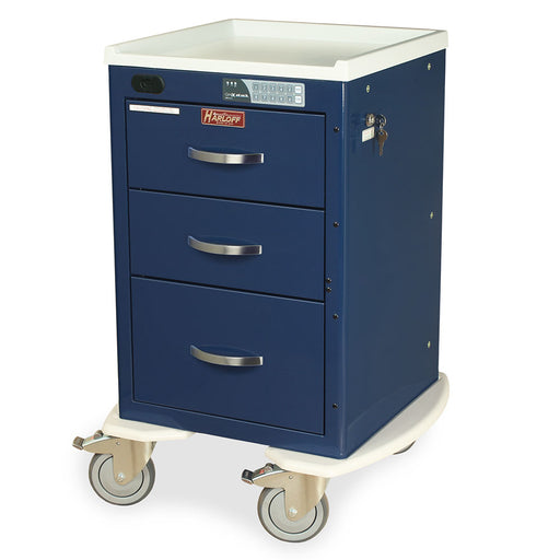 Harloff Harloff MPA1821ELP03 - A-Series Lightweight Narrow Auto Locking Mini Width Cart, X-Short Height, Three Drawers, Electronic Keypad Lock with Proximity Reader Medical Furniture reLink Medical
