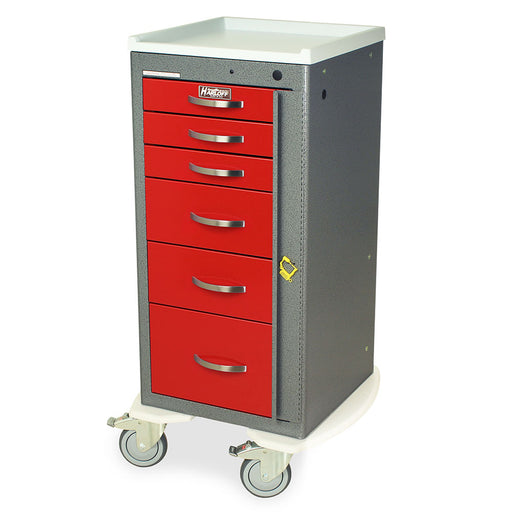Harloff Harloff MPA1830B06 - A-Series Aluminum Narrow Breakaway Crash Cart, Tall Height, Six Drawers, Breakaway Lock Medical Furniture reLink Medical