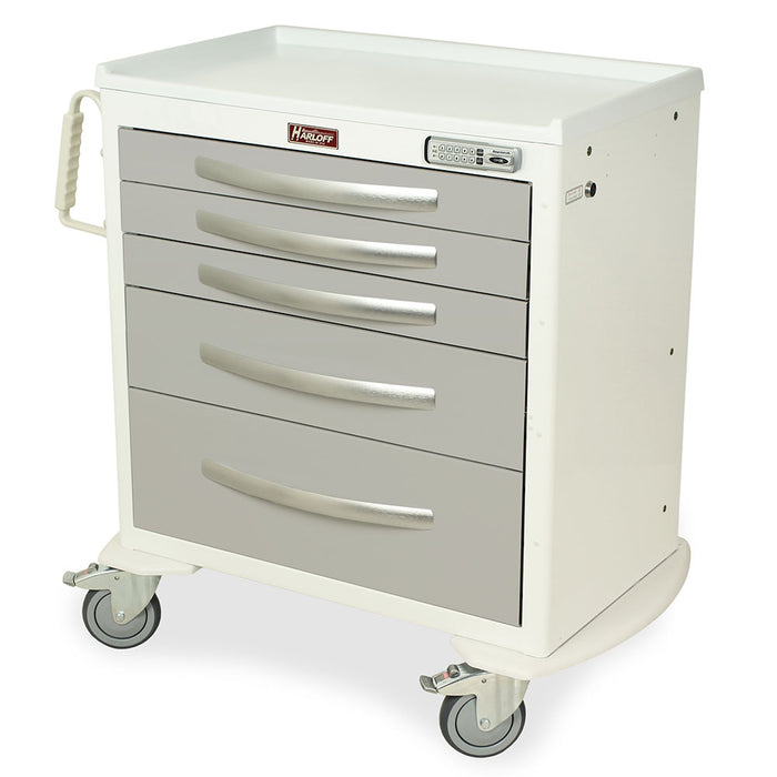 Harloff Harloff MPA3024E05 - A-Series Lightweight Aluminum Medical Cart, Short Height Medical Furniture reLink Medical
