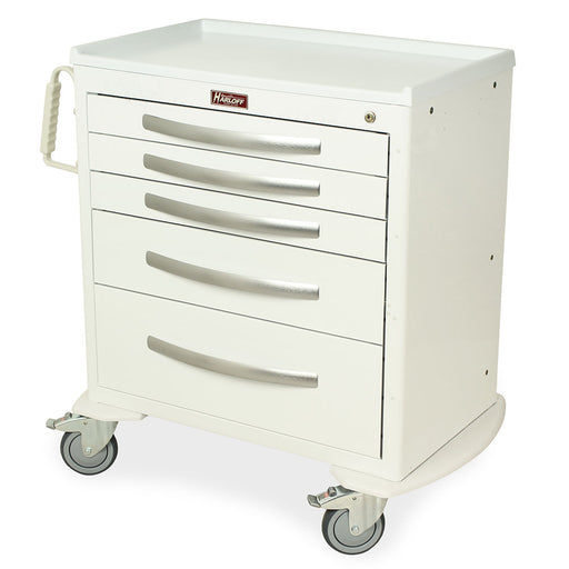Harloff Harloff MPA3024K05 - A-Series Lightweight Nursing Cart, Medium Height, Standard Width, Five Drawers, Key Lock Medical Furniture reLink Medical