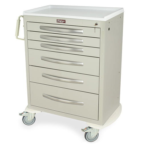 Harloff Harloff MPA3030K06 - A-Series Lightweight Medical Cart, Tall Height, Standard Width, Six Drawers, Key Lock Medical Furniture reLink Medical