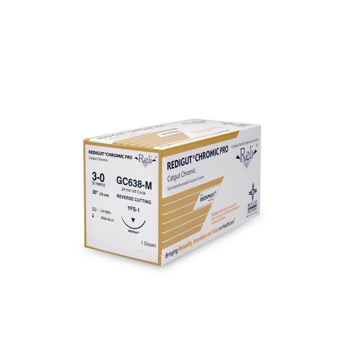 Myco Medical Myco Medical GC638-M Suture 3-0 Redigut Chromic Natural 30" Supplies reLink Medical