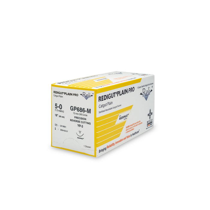 Myco Medical Myco Medical GP686-M Suture 5-0 Redigut Plain Natural 18" YP-3 Supplies reLink Medical