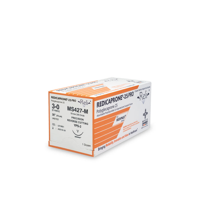 Myco Medical Myco Medical MS427-M Suture 3-0 Redicaprone Undyed Monofilament Supplies reLink Medical
