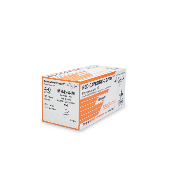 Myco Medical Myco Medical MS494-M Suture 4-0 Redicaprone Undyed Monofilament Supplies reLink Medical