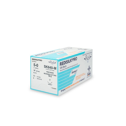 Myco Medical Myco Medical SK640-M Suture 5-0 Redisilk Black Braided 18" Supplies reLink Medical