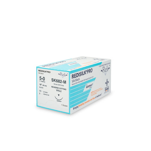 Myco Medical Myco Medical SK682-M Suture 5-0 Redisilk Black Braided 18" Supplies reLink Medical