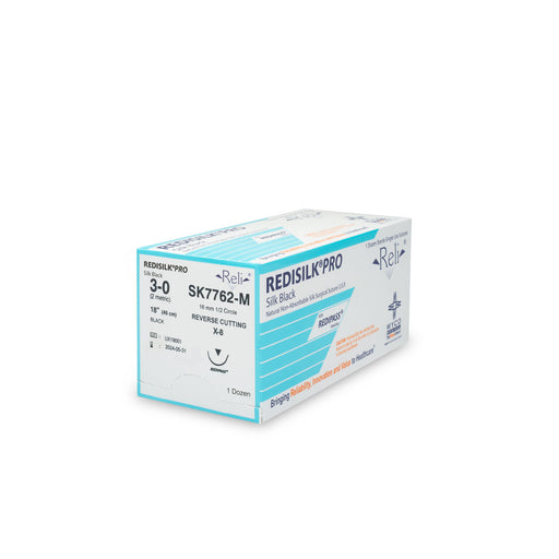Myco Medical Myco Medical SK7762-M Suture 3-0 Redisilk Black Braided 18" Supplies reLink Medical