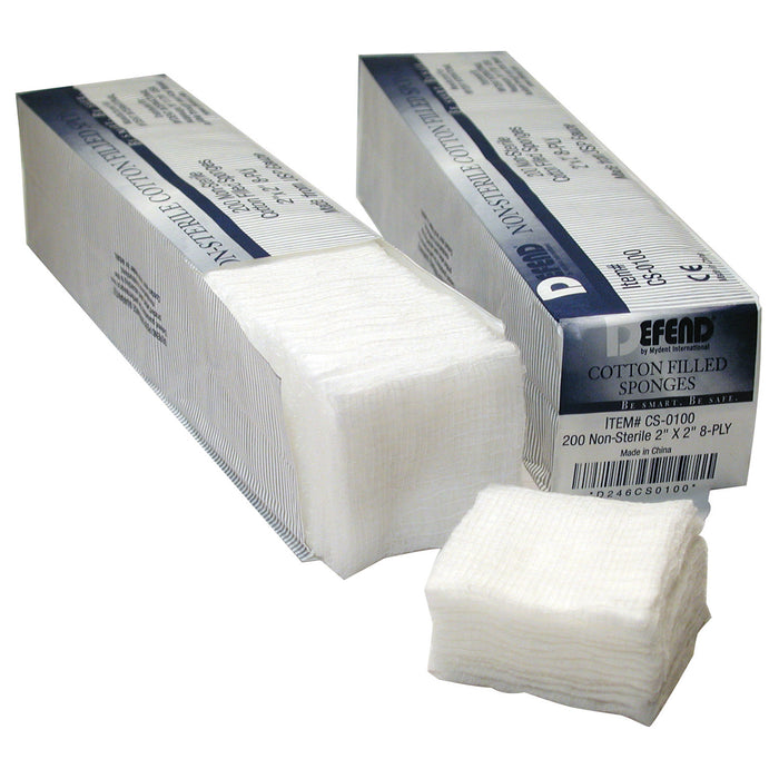 Mydent Mydent CS-0100 Cotton Filled Sponge 2" x 2" 8-ply Non-Sterile. Supplies reLink Medical
