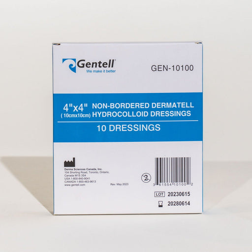 Gentell Gentell 85344 Hydrocolloid Dressing Thin 4" x 4" Sterile 10/bx Supplies reLink Medical