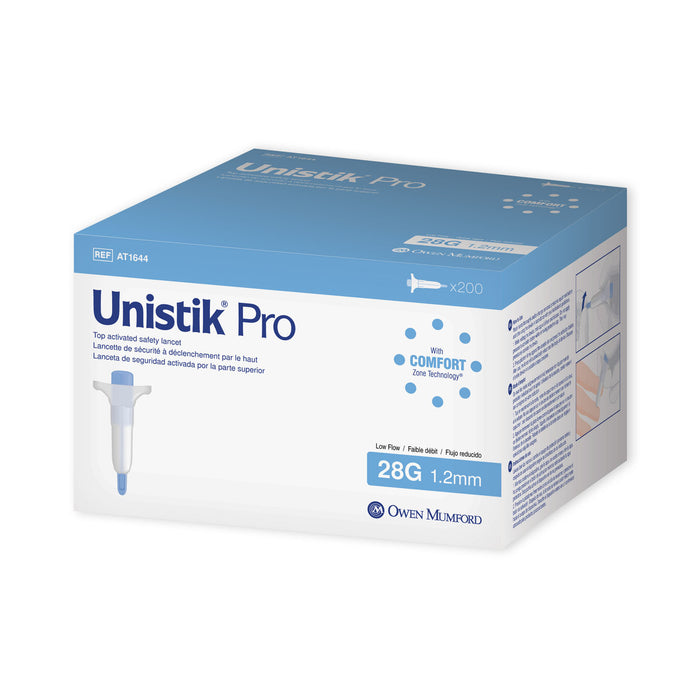 Owen Mumford Owen Mumd AT1644 Safety Lancet Top Activated Low Flow 28G x Supplies reLink Medical