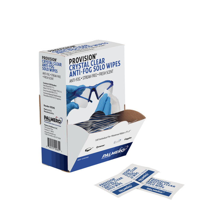 Palmero Palmero 3534S ProVision Crystal Clear Anti-Fog Solo Wipes 8" x 5" Supplies reLink Medical