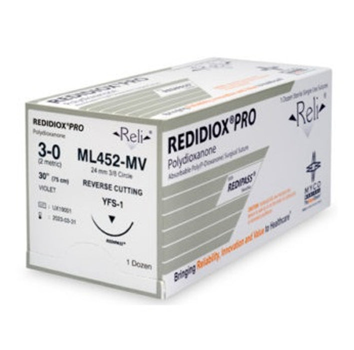 Myco Medical ML452-M Suture 3-0 Redidiox Violet Monofilament