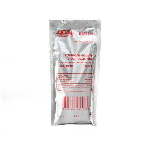 Dukal Corporation Dukal Corporation 886-250 PVP-I Solution Pouch 1 oz 1/pch 250 Supplies reLink Medical